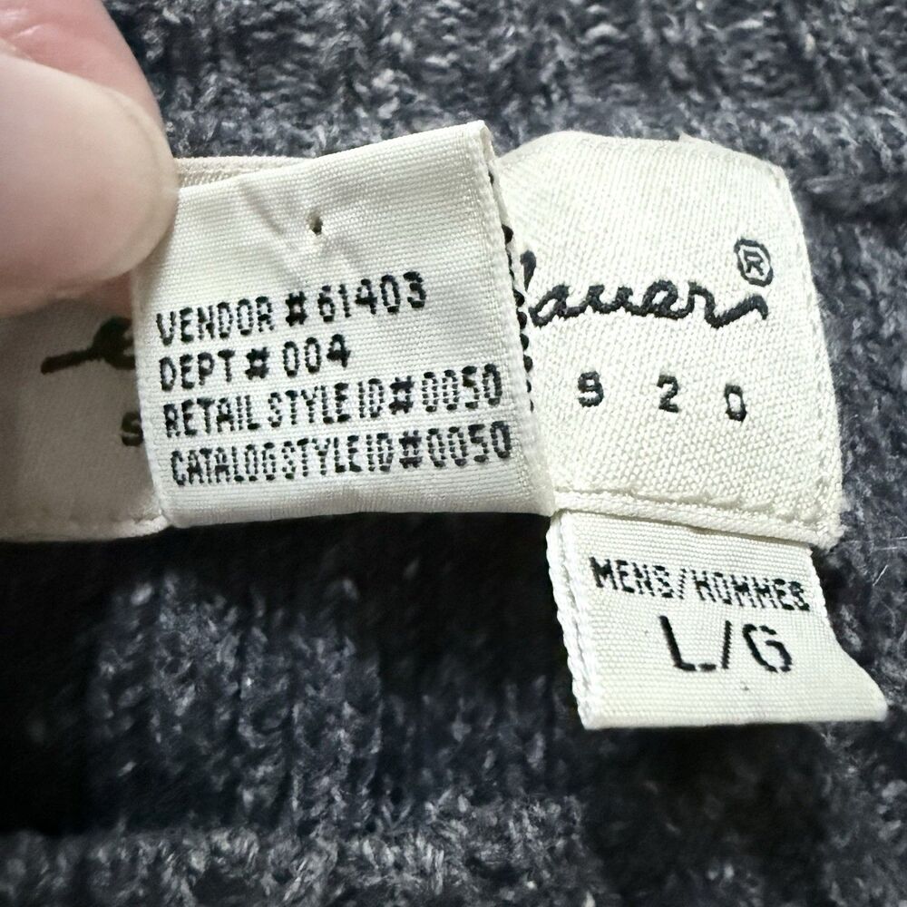 VTG 90s Eddie Bauer Ribbed Sweater L Wool Cotton Charcoal Gray Heather Coastal - Picture 5 of 12